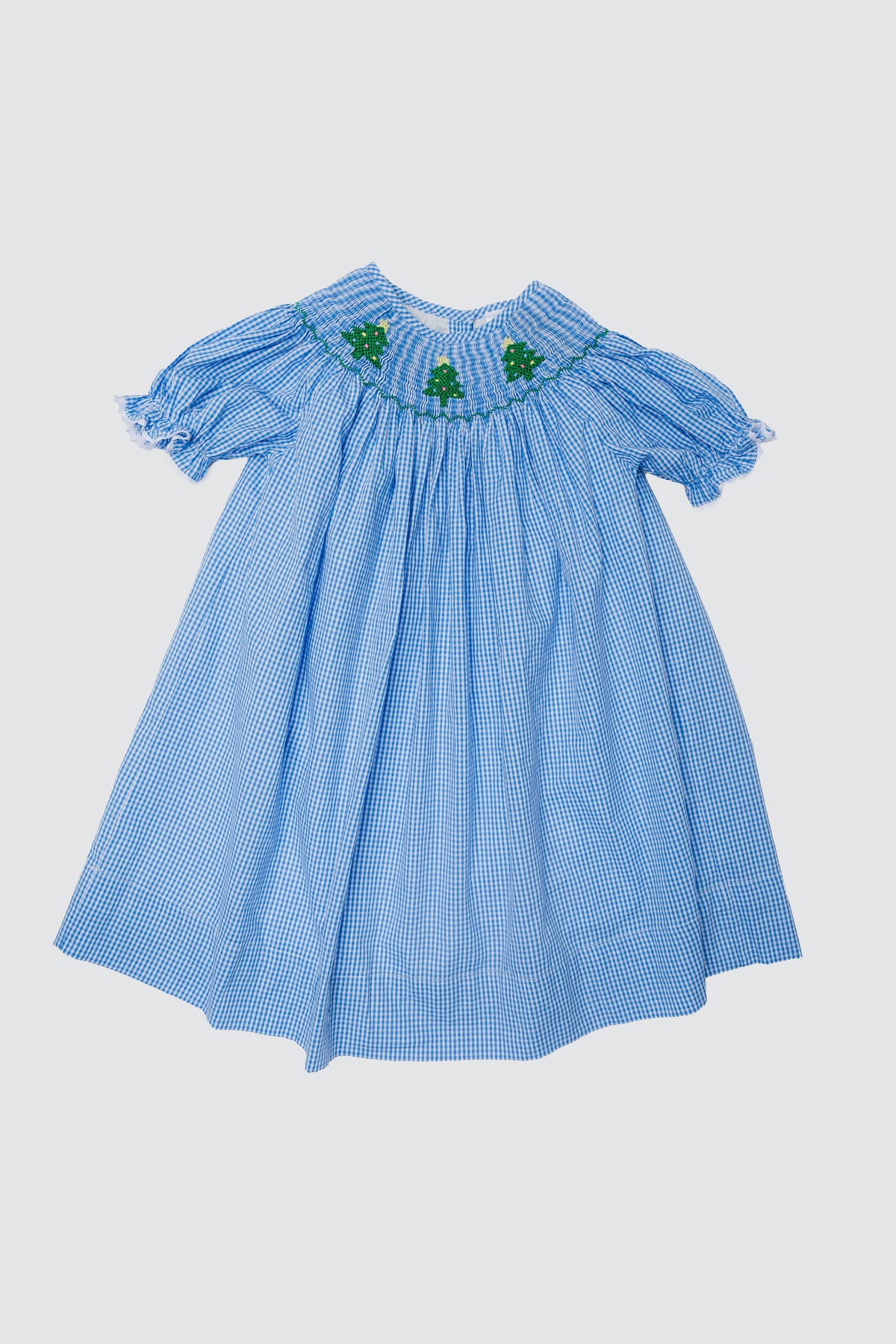 O' Christmas Tree Blue Gingham - Short Sleeves