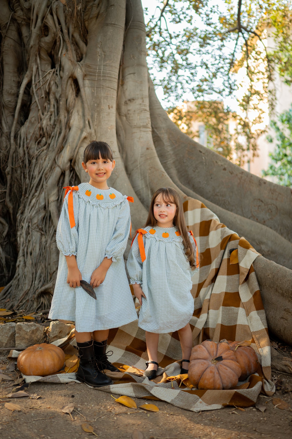 Pumpkin Spice Gingham Dress