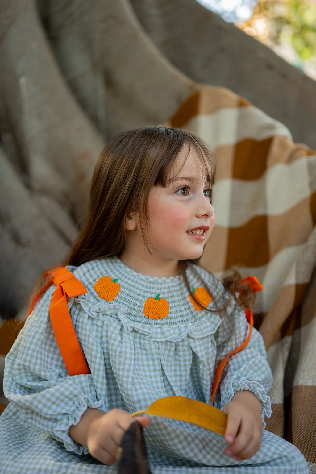 Pumpkin Spice Gingham Dress