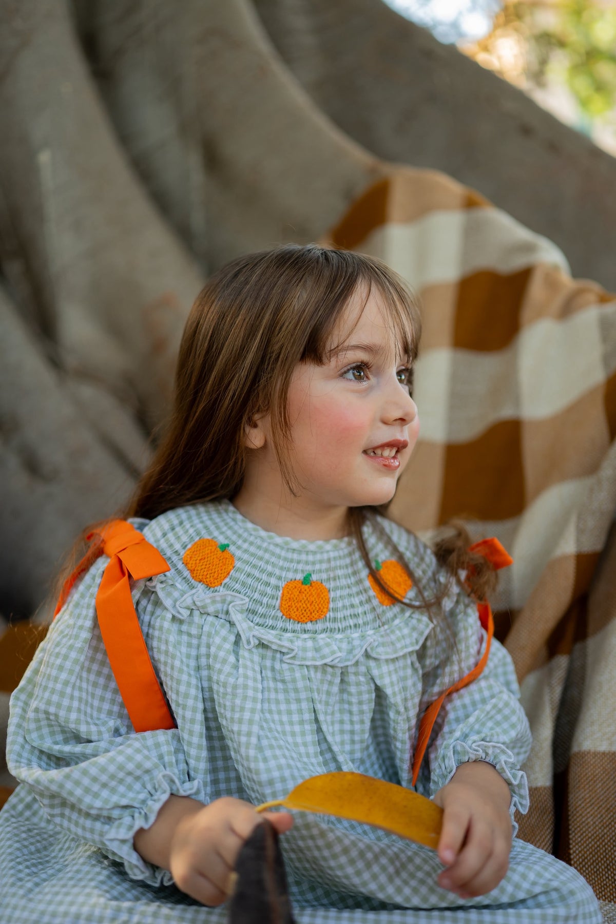 Pumpkin Spice Gingham Dress